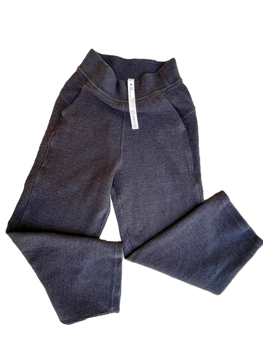 Lululemon Ribbed Straight Leg HR Crop 23” size 0 Charcoal EUC